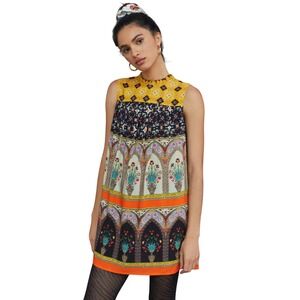 Conditions Apply Women's Ivy Shift Pleated Ruffle Multicolored Mini Dress Sz XS